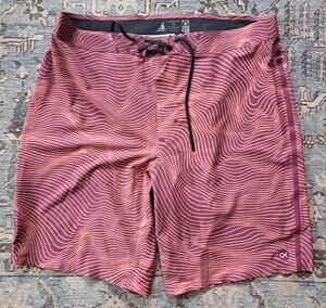 Outerknown Apex Trunks Board Shorts Kelly Slater Men's Size 34 Red